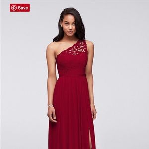 David’s Bridal lace dress. Size 10. NEW- APPLE RED